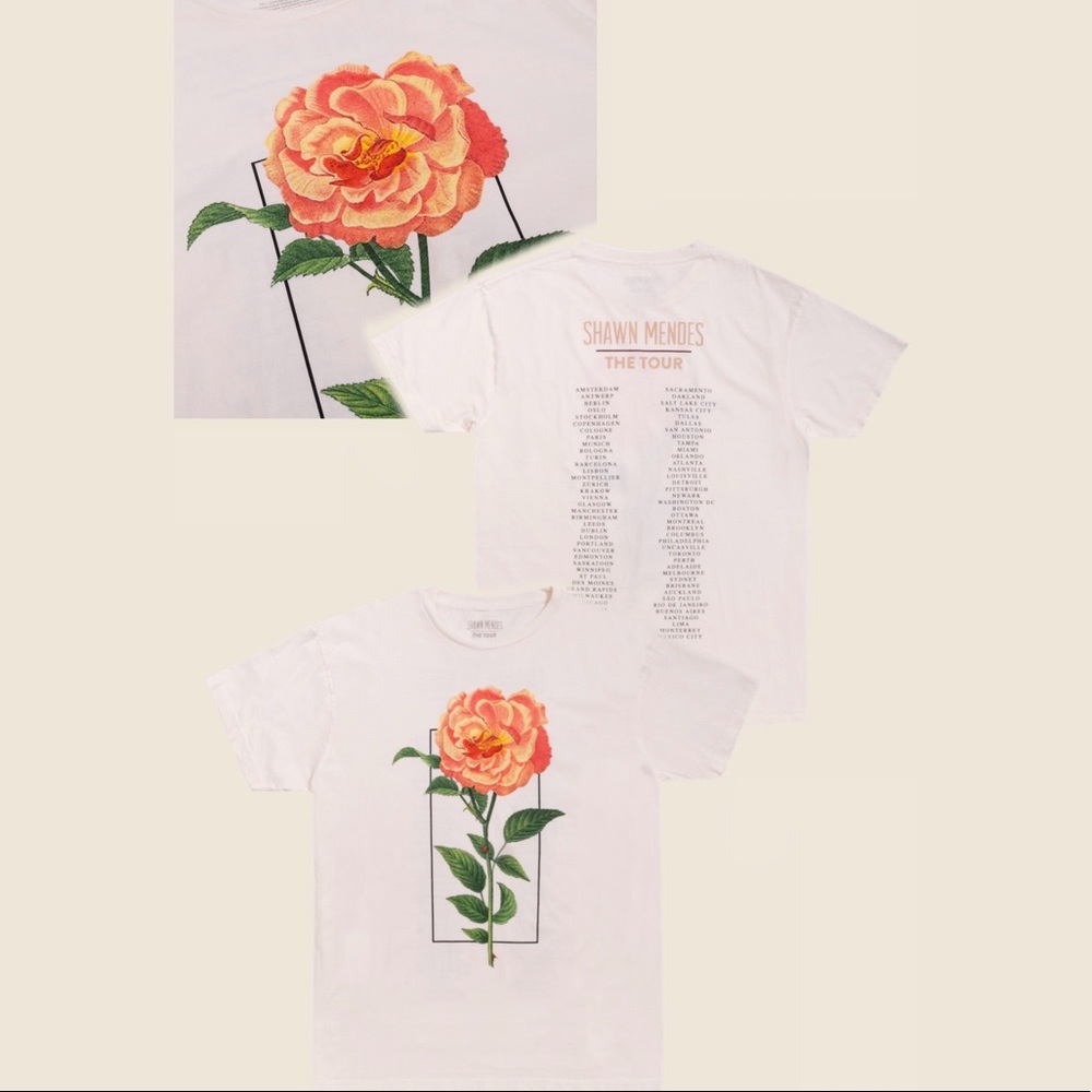 Shawn Mendes The Tour flower t shirt